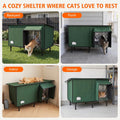 Heated Outdoor Cat House, Weatherproof Shelter with Heating Pad, Winter Use