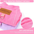 2 Pieces Dog Sweaters with Leash Ring Fleece Dog Winter Clothes for Small Dogs Girl Boy Turtleneck Pet Sweatshirt Puppy 