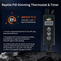 LUCKY HERP Reptile Light Fixture with Dimming Thermostat & Timer, Aluminum 5.5inch Deep Dome Reptile Lamp Fixture, Heat 