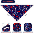 4th of July Dog Bandana Reversible 2 Pack Small, Red White and Blue Dog Paw Star Patriotic Dogs Bandanas Set Adjustable Triangle Holiday Scarves for Memorial Day Small Medium Boy Girl Dogs