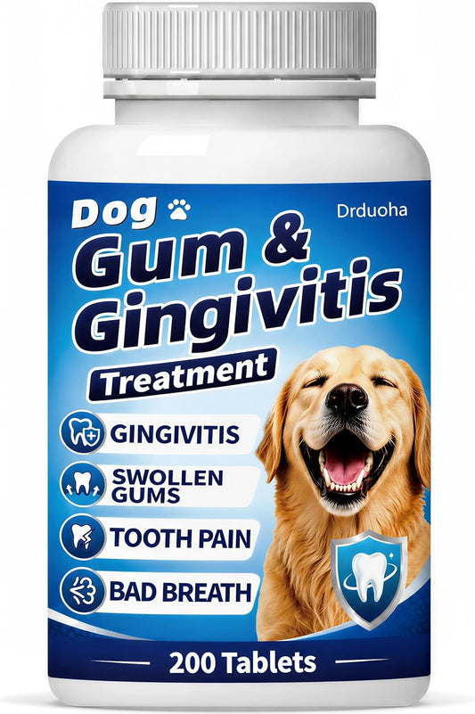 Dog Gingivitis Treatment, Gum Disease & Dog Tooth Pain Relief, 200 Tablets
