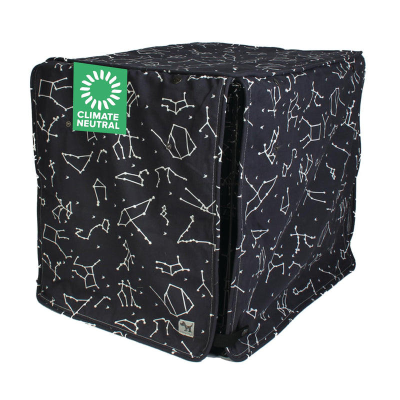 Molly Mutt Rocketman Dog Crate Cover, 100% Cotton Canvas Cover with 2 Roll-Up Panels, Ideal for Dog or Cat Crate, Durable, Washable, and Free of Harmful Chemicals, 30