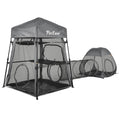 Catio Outdoor Cat Enclosure, 3-in-1 Extra Large Portable Cat Playpen with Tower Tent & Tunnel, Foldable Waterproof Mesh Catio for Indoor Outdoor Cats & Small Pets