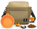 WILDOMS Dog Training Treat Pouch, Magnetic Dog Treat Fanny Pack for Walking, Crossbody Dog Walking Bag with Poop Bag Dispenser, Clicker & Collapsible Bowl - Khaki