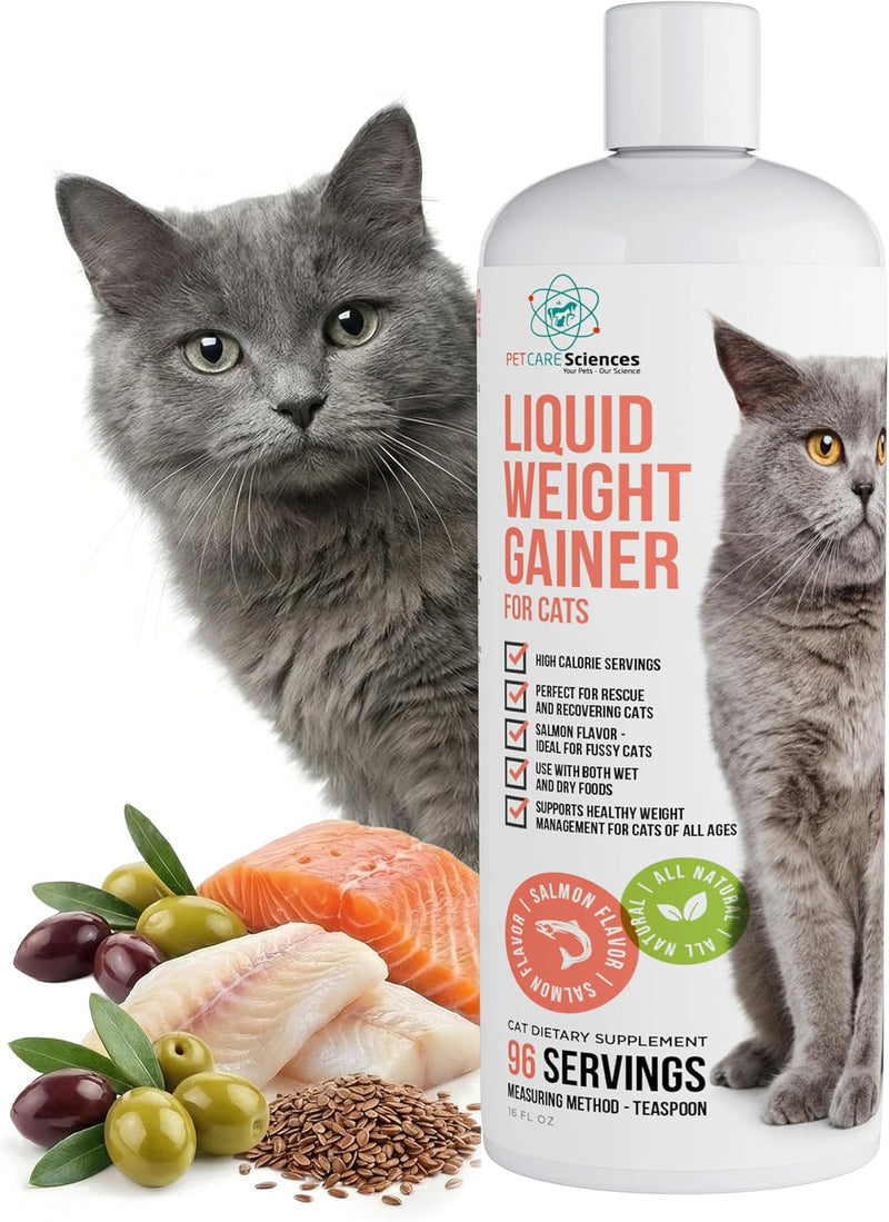 Liquid Cat Weight Gainer 16oz - High Calorie Cat Food Appetite Stimulant - Weight Gain for Cats Appetite Stimulant – Hig