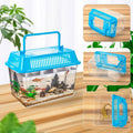 12Pcs Plastic Reptile Terrariums Carrier Cage Tarantula Enclosure Snake Breeding Box Hatching Container Transparent Fish