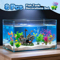 8Pcs Fish Tank Decorations Set Sunken Ship Decoration,Resin Material Fish Tank Accessories Accessories for Natural Look,