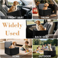 Dog Car Seat for Small/Medium Dogs,Pet Dog Booster Car Seat Puppy 15-35 lbs with Soft 4+2in Detachable Pads Detachable Elevated Cushion and Washable Cover Safety Belt Storage Pockets Easy to Install
