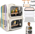 Dual-Level Bird Backpack, Portable Parrot Travel Cage with Removable Divider for 2-4 Small to Medium Birds or 1 Larger B
