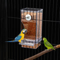 Yaomiao 4 Pcs No Mess Bird Feeders Automatic Parrot Water Dispenser Clear Quail Feeder and Watered Cage Accessories for 