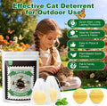 Cijoaui 12 Pcs Natural Cat Deterrent Balls - Peppermint Oil Scent, Plant-Based Repellent for Outdoor & Indoor Yard, Garden & Furniture Protection