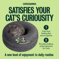 Cattasaurus Peekaboo Cat Cave for Multiple & Large Cats Up to 30-45 Lbs, Scratch Detachable & Washable Tunnel Bed, Comfy Donut Cat Cave (Dark Gray, Large)
