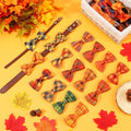 Sweetude 30 Fall Plaid Dog Collar Bow Ties Bulk Autumn Dog Bowtie Thanksgiving Puppy Accessories Bows Detachable Collar 