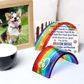 Huray Rayho Rainbow Bridge Fused Glass 3D Colorful Bridge with Sympathy Card Memorial Gift for Dog Cat Guinea Pig Lover Pet Lost Present Sorry Gift Set