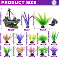 Ameliade Fish Tank Decorations & Aquarium Plastic Plants Accessories Set