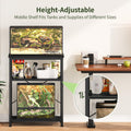 Snughome Reptile Tank Stand, 24" x 18" Terrarium Stand with 3-Tier Open Storage Shelves, Reptile Enclosure Stand, Heavy 