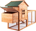 GOJOOASIS Wooden Chicken Coop for 2-5 Chickens Outdoor Wooden Hen House Poultry Pet Hutch for Backyard Outdoor w/Tray Ru