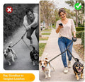 Double Dog Leash for Two Dogs, Professional No Tangle 360° Swivel Coupler with Shock Absorbing Bungee, Adjustable Length Dual-Sided Reflective Two Dogs Lead Splitter for Small Medium Large Dog