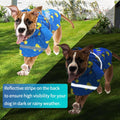 DELIFUR Large Dog Raincoat- Waterproof Dog Rain Poncho Adjustable Double Layer Rain Jacket with Hood for Medium Large Dogs Designed with Leash Hole Reflective Strip and Ducks (Blue Duck, XX-Large)