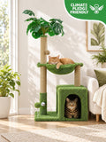 Woochpet 38'' Cat Tree Condo with Hammock Cat Tower with Scratching Posts Green Large