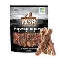 Natural Farm Power Beef Sticks Dog Chews (6”, 15-Pack), 2-in-1 Power Chews: Premium Bully Cheek Wrapped in Beef Esophagus for Double Chewing Time, Promotes Dental Health, Great for Medium Dogs