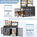 Keyluv 71''H x 47.2''W Large Dog Crate Furniture with 4-Tier Shelves and 2 Storage Drawers, Heavy Duty Dog Cage Furnitur