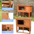 TRIXIE natura Outdoor Rabbit Hutch with Run - 2-Story Rabbit Cage with Non-Slip Ramp - Medium Elevated Small Animal Hous