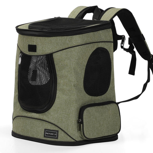 Petsfit Pet Backpack Carrier with Upgrade Waist Cushion Design to Better Fit The Waist, Suitable for Small and Medium Dogs Cats, and Rabbits up to 18 Pounds