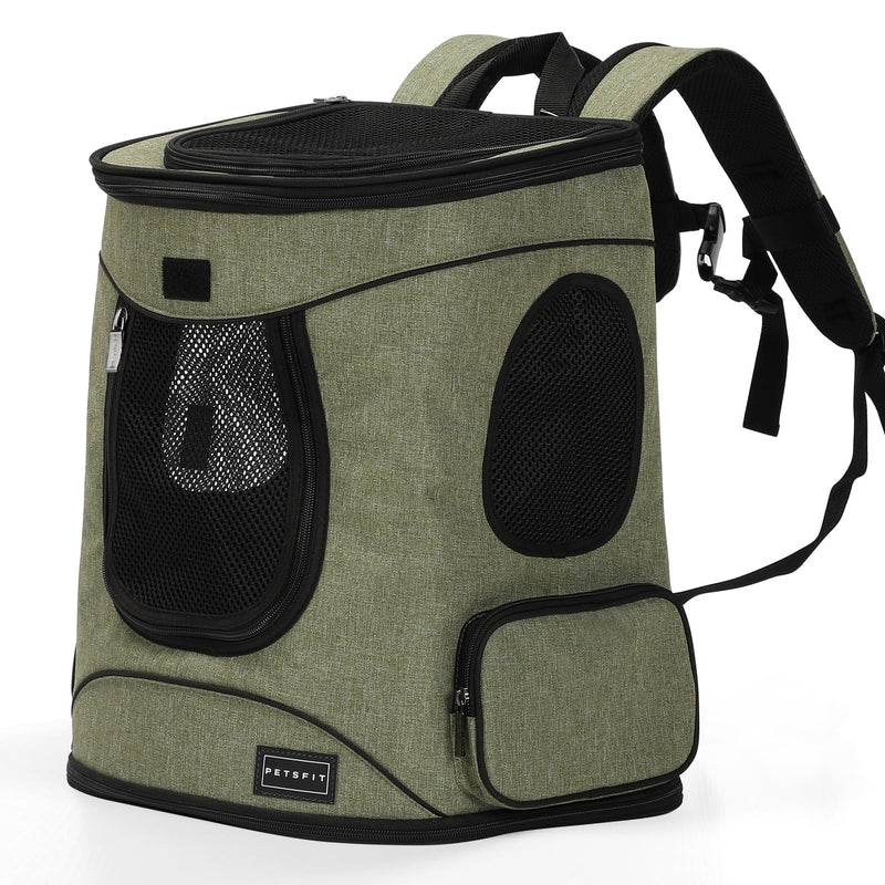 Petsfit Pet Backpack Carrier with Upgrade Waist Cushion Design to Better Fit The Waist, Suitable for Small and Medium Dogs Cats, and Rabbits up to 18 Pounds