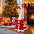 Christmas Porch Goose Outfits Santa Claus Costume for 23 Inch Lawn Statue