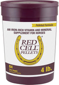 Farnam Horse Health Red Cell Pellets, Vitamin-Iron Mineral Supplement for Horses, Iron Horse Supplement, 4 Lbs., 64-Day 