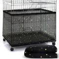 Shappy Large Bird Cage Birdcage Nylon Mesh Net Cover Seed Feather Catcher Universal Birdcage Cover Bird Seed Guard Skirt for Parakeet Macaw African Square Cage (Black Star Style, XL)