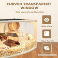 Prolee Hamster Cage Chew Proof Wood, Hamsters Enclosure Openable Top with Curved Design,Waterproof Small Animals Cage wi