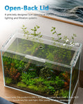 6 Gallon Glass Fish Tank 5 Gallon Open-Back Lid, Small Aquarium Fish Bowl Cube for Betta Goldfish Snails Shrimp Aquatic 