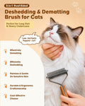 CHILLPLN Cat Brush for Long Haired Cats - Double Sided Dematting Undercoat Rake for Persian, Ragdoll, Maine Coon - Professional Grooming Tool to Remove Mats, Tangles & Shedding - Skin-Safe Teeth