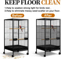 LIQWEI 1 Pc Large Bird Cage Seed Cather, Bird Cage Cover 31 X 118 Inches Adjustable Birds Cages Skirt, Elastic Band Mesh Cages Cover for Parrot Seed Guard
