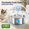 UMOCUOY Cat Water Fountain Filter: 12 Pet Fountain Replacement Screen for Stainless Steel - 6 Carbon Filters & 6 Foam Filters - Suitable for Cat Water Fountain Stainless Steel S17