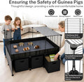 Guinea Pig Cage - C&C Small Animal Playpen with Waterproof Liner, Washable Pee Pad, Storage Bins, Toys & Bowl - Indoor H