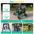 Petbobi Dog Stroller for Large & Medium Dogs - Easy Fold Dual Entry Pet Stroller with One-Foot Brake, All Terrain Wagon Cart with Air Mesh, Ideal for Large Senior Pets up to 80 lbs, Black