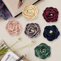 6 Pcs Dog Collar Accessories Slide-On Satin Flower Charms
