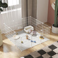 C&AHOME Pet Playpen, Small Animals Supplies, 12 Panels, 12" × 15", White