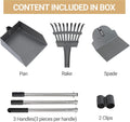 Dog Pooper Scooper, Dog Poop Tray and Rake Set with Long Stainless Handles