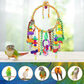 Bird Swing Toy with Perches - Colorful Chewing Toys for Parakeets, Meyers Cockatiel, Conure, Quaker, Caique & Other Medium Sized Birds
