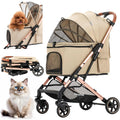Medium Dog Stroller, Kenyone Pet Stroller for Medium Dogs Up to 55lbs, Lightweight Aluminum Frame, One Click Folding, Large Cat Stroller with No Zip Entry, Detachable Mesh, Multiple Pockets