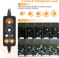 hygger Submersible LED Aquarium Light, 8W 7 in 24/7 Mode Fish Tank Light with 5 Rows Beads, with Timer 9 Colors and Adju
