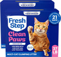 Fresh Step Advanced Clean Paws Multi Cat Clumping Cat Litter with Febreze Freshness, Low Dust, Odor Control with Ammonia Block Tech, Compatible in Automatic Litter Boxes, 37 lbs. (2 x 18.5 lb.)