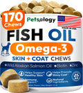 Omega 3 Fish Oil for Dogs - 170 Chews - Omega 3 for Dogs Itchy Skin & Allergy Relief - Skin & Coat Supplement - EPA & DHA Fatty Acids - Dog Anti Shedding & Hot Spot Treatment - Salmon Oil