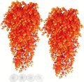 Hamiledyi Fake Reptile Plants 2 Pack Hanging Fake Plants, Plants for Reptiles with Suction Cup, Fake Amphibian Plants fo