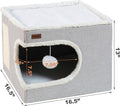 Garnpet Cat Bed for Indoor Cats Cube House, Covered Cat Cave Beds & Furniture with Scratch Pad and Hideaway Tent, Cute Modern Cat Condo for Multi Small Pet Large Kitten Kitty, Grey