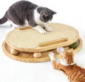 ZOMISIA Cat Scratcher with Ball Track Toy, Sisal Scratch Pad for Indoor Use